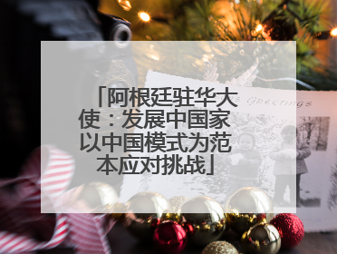 阿根廷驻华大使：发展中国家以中国模式为范本应对挑战