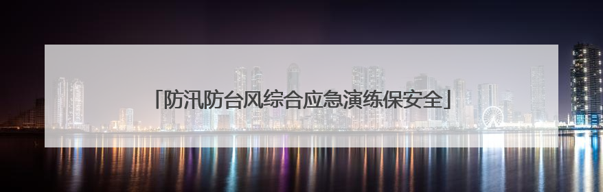 防汛防台风综合应急演练保安全