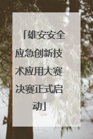 雄安安全应急创新技术应用大赛决赛正式启动