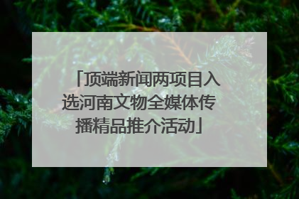 顶端新闻两项目入选河南文物全媒体传播精品推介活动