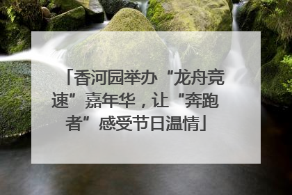 香河园举办“龙舟竞速”嘉年华，让“奔跑者”感受节日温情