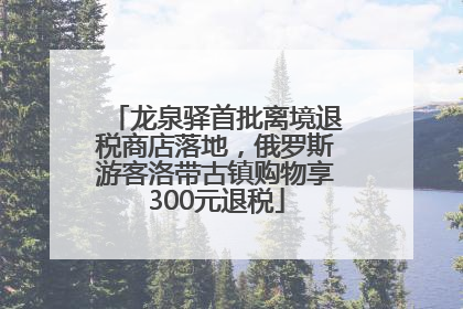 龙泉驿首批离境退税商店落地，俄罗斯游客洛带古镇购物享300元退税