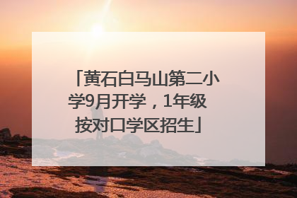 黄石白马山第二小学9月开学，1年级按对口学区招生