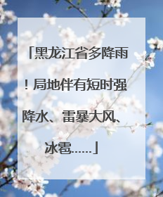 黑龙江省多降雨！局地伴有短时强降水、雷暴大风、冰雹……