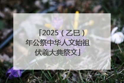 2025（乙巳）年公祭中华人文始祖伏羲大典祭文