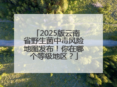 2025版云南省野生菌中毒风险地图发布！你在哪个等级地区？