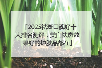 2025祛斑口碑好十大排名测评，美白祛斑效果好的护肤品都在